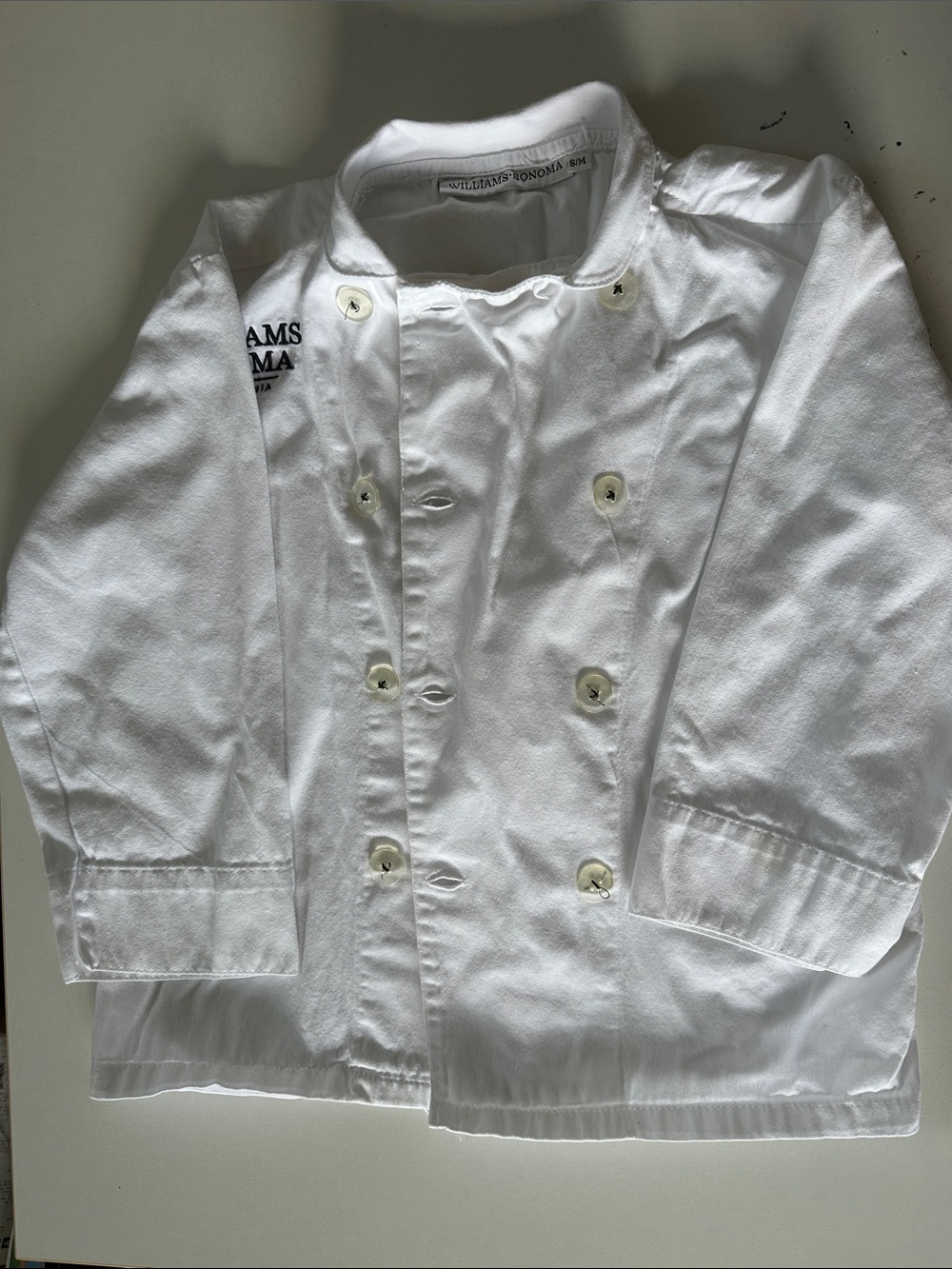 Williams Sonoma White Double-Breasted Chef Jacket